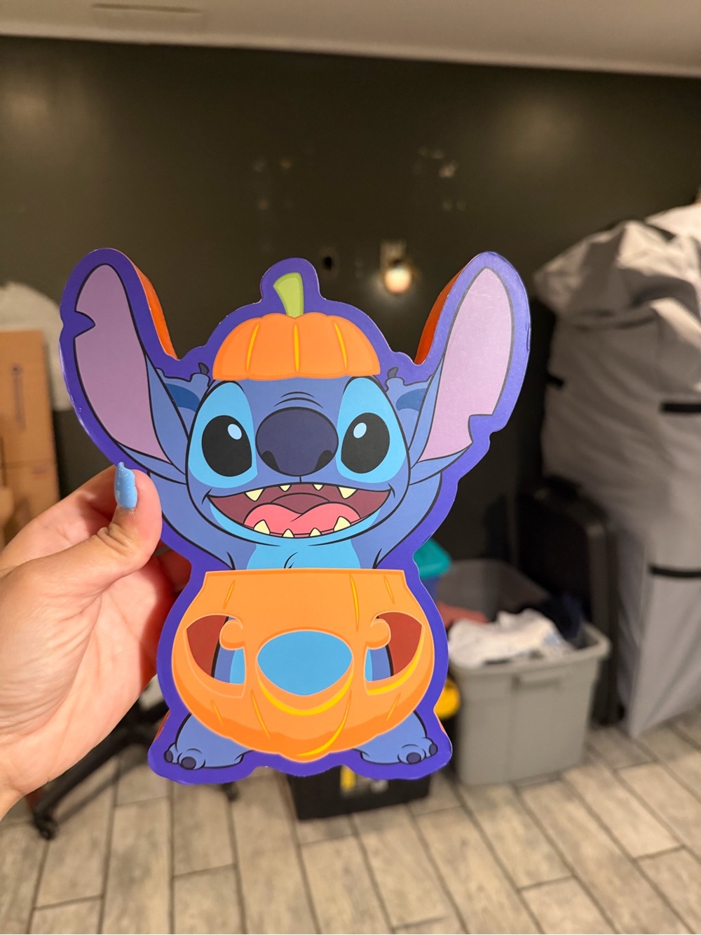 Blue Stitch Pumpkin Wall Decor - Cute Halloween Accent